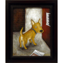 平野はるひ「街角の犬」油彩