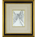 荻須高徳「ムーランドラギャレット」ペン画21.5 × 15.2 cm