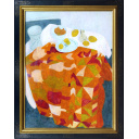 ピエール・ボンコンパン「テーブルクロスのある静物」油彩+油彩60号