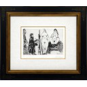 パブロ・ピカソ「Peintre barbu en Robe de Chambre, avec deux Femmes nues et un Visiteur」銅版画
