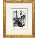 マルク・シャガール「画家とエッフェル塔 Le Peintre a la Tour Eiffel」リトグラフ+リトグラフ