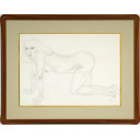 加山又造「裸婦」素描37.0 × 54.0 cm