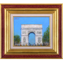 大津英敏「パリの門」油彩