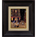 ミッシェル・ドラクロワ「夕暮れのマナン通り」板に油彩