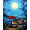 ロブ・カズ「『ミッキー＆ミニー』より 月夜の下で」原画+原画74.3 × 61.0 cm