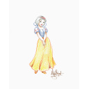 ジェームス・マリガン「『白雪姫』より 魅力的な白雪姫」デッサン29.2 × 23.0 cm