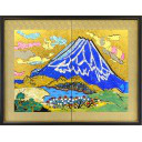 片岡球子「めでたき富士 大観山の富士」純金箔+リトグラフ+シルクスクリーン