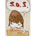 奈良美智「S.O.S」木版画
