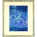 小浦昇「BACK STREET BLUE」銅版画