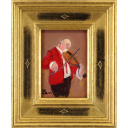 田中善明「バイオリン弾き」油彩15.0 × 10.5 cm
