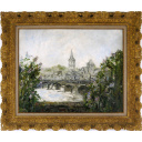 ピエール・ラプラード「橋のある風景」油彩