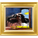 ポール・ギヤマン「三頭の馬」油彩+油彩10号