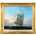 鈴木政輝「旅立ちの海」油彩