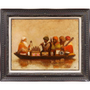 山本明比古「バラナシの音舟」油彩40.5 × 53.0 cm