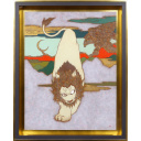 瀧下和之「獅子鷹図」日本画15号
