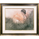 ジャン・ジャンセン「バレリーナの吐息」水彩47.5 × 36.5 cm