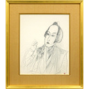 奥村土牛「文楽人形」素描39.0 × 37.0 cm