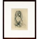 小磯良平「横向きの女性」銅版画+銅版画