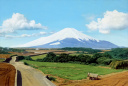 清水悦男「Late Spring Mt.Fuji」油彩+油彩+油彩+油彩M30号