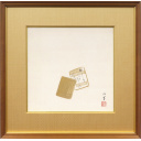 上村松園「かるた」日本画29.4 × 29.8 cm