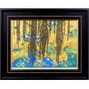 平松礼二「モネの池に 金色の雲」日本画