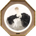 ルイ・イカール「黒いドレス」銅版画+銅版画
