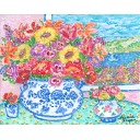 レスリー・セイヤー「Table of Blue Meissen」油彩27.9 × 35.6 cm