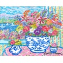 レスリー・セイヤー「Pink Table」油彩20.3 × 25.4 cm