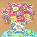 レスリー・セイヤー「Lemons On The Table」油彩25.4 × 25.4 cm
