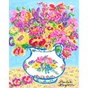 レスリー・セイヤー「Pink Lillys Day」ガッシュ25.4 × 20.3 cm