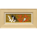 川島睦郎「紅白梅」日本画+日本画15.0 × 44.5 cm