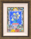 ポール・アイズピリ「青い背景の鳥」ガッシュ+ガッシュ+ガッシュ50.0 × 32.0 cm