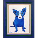ジョージ・ロドリーゲ「BLUE DOG」油彩+油彩60.5 × 46.0 cm