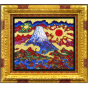 絹谷幸二「黄金日月雲海富士山」ミクストメディア