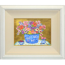 レスリー・セイヤー「Blue Butterfly Vase」油彩22.5 × 30.5 cm