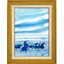 アンドレ・ブラジリエ「Les chevaux de Neptune」水彩+水彩76.0 × 56.0 cm