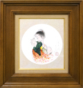 中島潔「少女」水彩+水彩21.0 × 21.0 cm