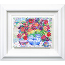 レスリー・セイヤー「Colorful Bouquet」油彩+油彩27.5 × 35.5 cm