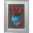 杉山寧「薔薇」日本画+日本画+パステル+パステル49.9 × 32.1 cm
