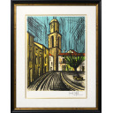 ベルナール・ビュッフェ「鐘楼とオルモー広場」リトグラフ