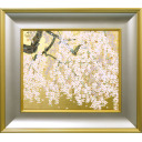 中島千波「三宝院の枝垂れ桜」日本画+日本画8号