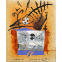 Richard Texier「Movments de ciel avec toupies」ミクストメディア43.0 × 34.0 cm
