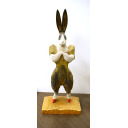 十時孝好「ウサギ」木彫55.0×13.0cm