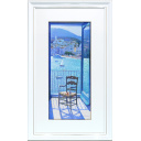 フランシスコ・ボッシュ「テラスの椅子」オイルパステル47.8 × 29.6 cm