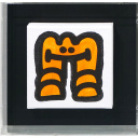 Mr.Doodle「A piece of Doodlings(橙)」アクリル+アクリル15.2 × 15.2 cm