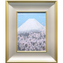 中島千波「春映不二」日本画+日本画33.3 × 24.2 cm