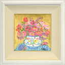レスリー・セイヤー「Bouquet with Peonies」油彩30.4 × 30.4 cm