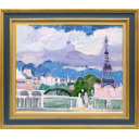 ジル・ゴリチ「パリの風景」油彩