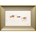 熊谷守一「三毛猫」木版画+木版画