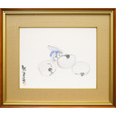 熊谷守一「虫に果物」水墨淡彩41.0 × 51.8 cm